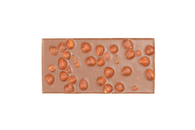 Tasty chocolate bar isolated on studio background