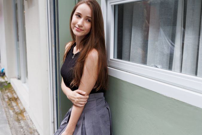 Portrait of female smiling at camera