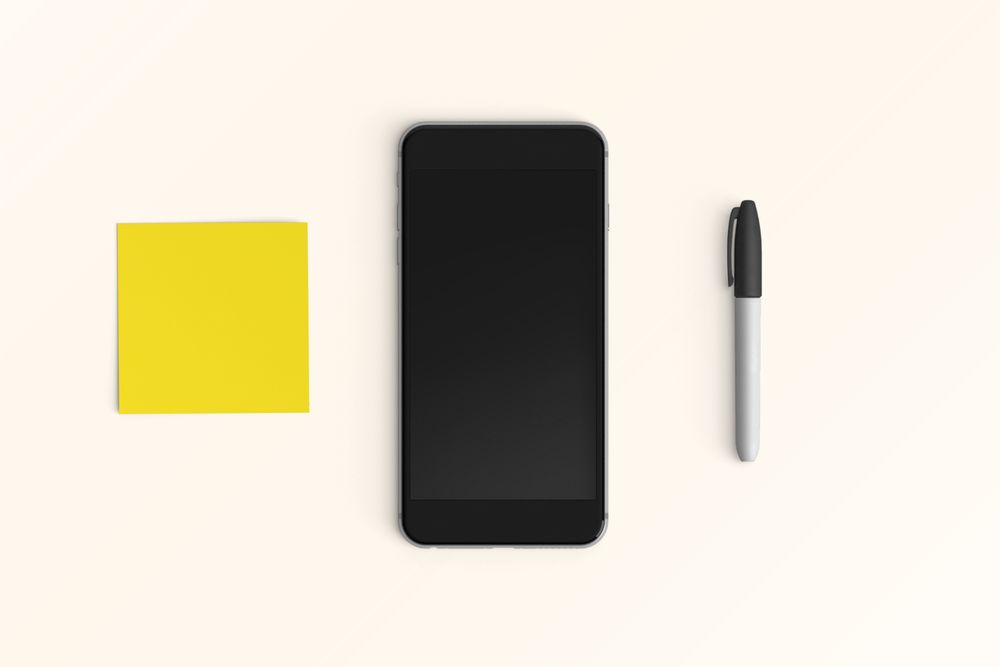 Modern workspace with  copy space on color background