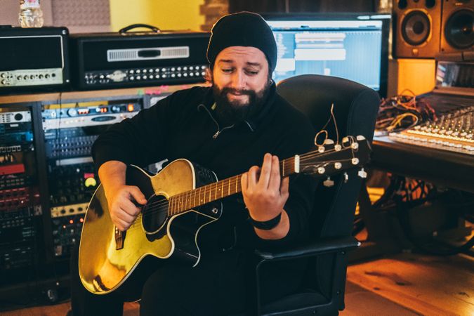 Musician playing guitar