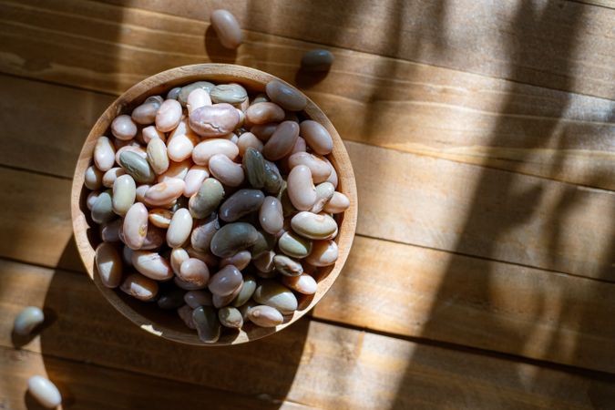 Top view bowl of red beans