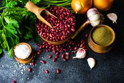 Fresh ingredients for red bean dish