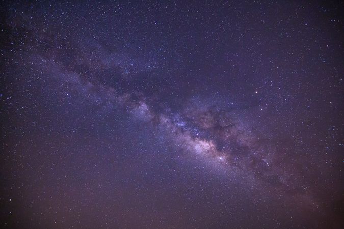 milky way galaxy and space dust in the universe, Long exposure photograph, with grain.