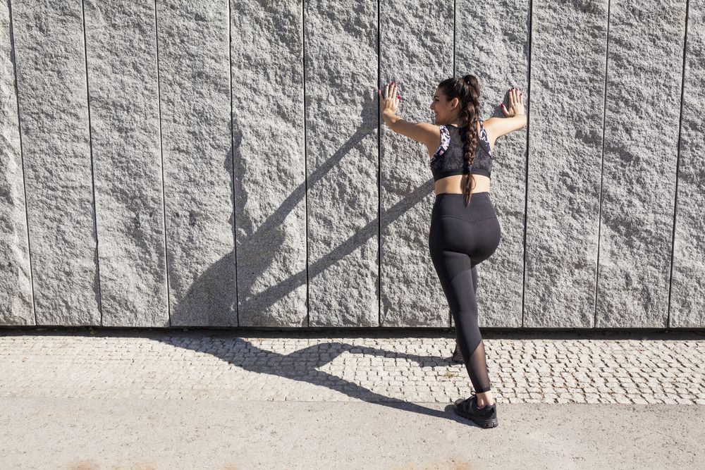 brunette woman running