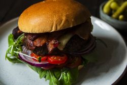 Burger on a light plate