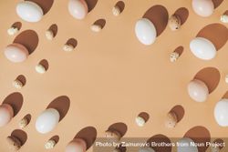 Natural shades of eggs bordering beige background bYeaXb