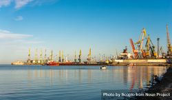 Seaport of Berdyansk across the Azov sea in Ukraine bDmar0
