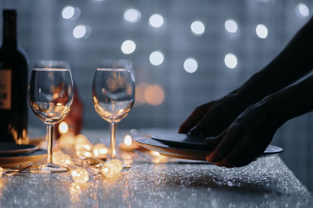 Fancy holiday dinner setting