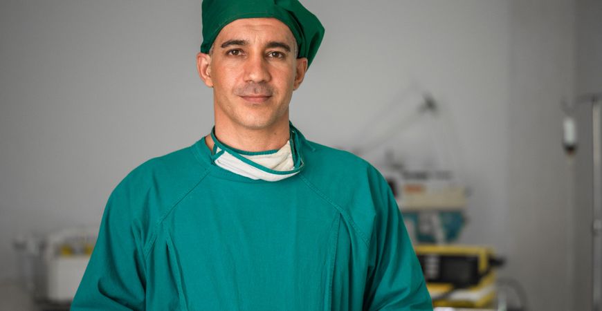 Portrait of a serious professional surgeon