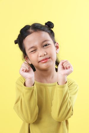 Asian Indonesian Wearing Mustard Home Dress