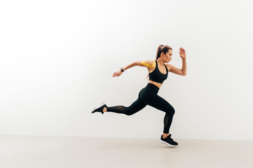 Woman in sportswear running