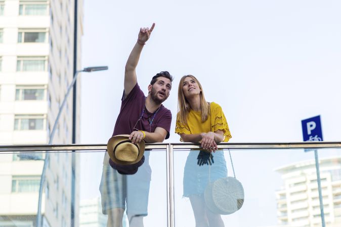 Young couple on bridge