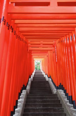 Thousand Torii in Fushimi-ku, Kyoto, Kyoto Prefecture, Japan