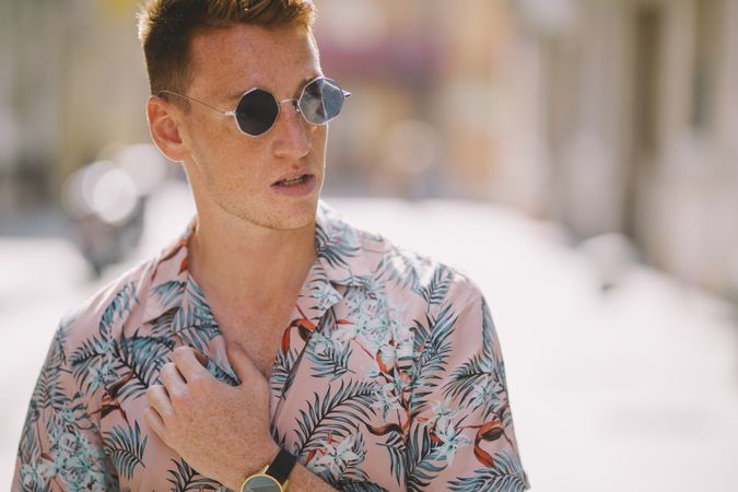 Handsome man standing on the street