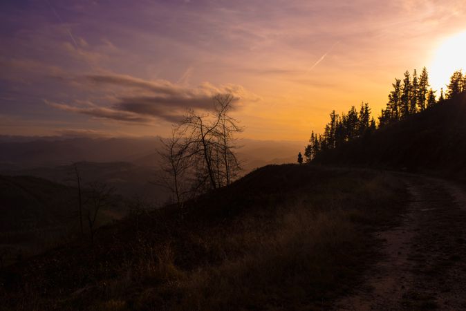 Majestic landscape of green mountains in sunlight