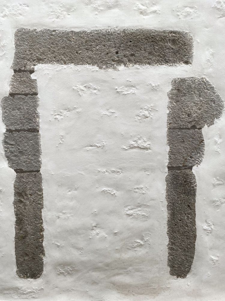 Patmian walled off and painted door