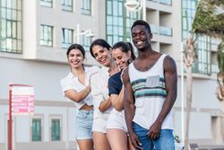 Group of friends smiling