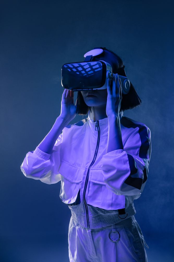 Woman in VR headset