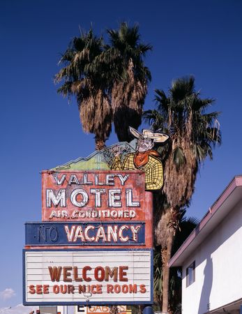 Old Valley Motel Sign on historic Freemont Street in Las Vegas, Nevada