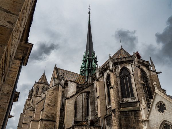 Medieval city of Dijon, capital of Burgundy. Cozy, cute center of the old town