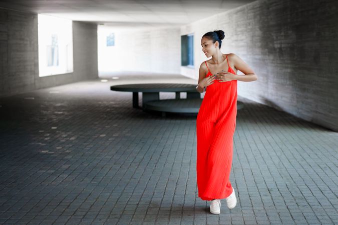 Beautiful and elegant dance movement in unique urban environments that inspire thought