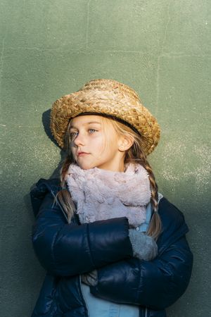 Blonde kid portrait with hat