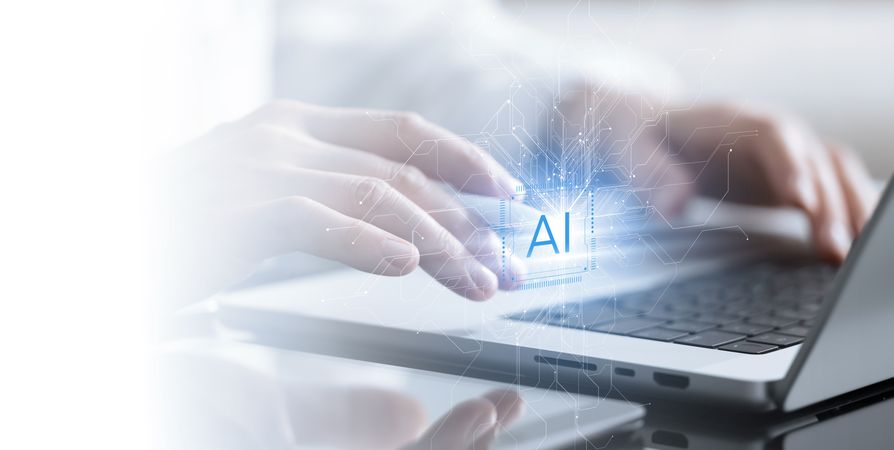 Businessman Using Stylus With AI Interface