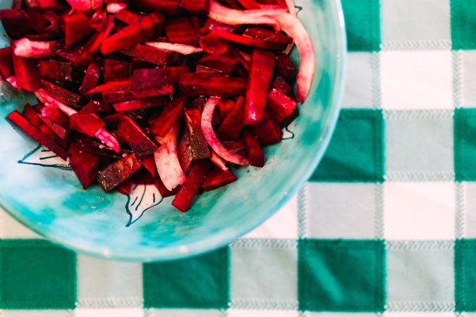 Bowl with healthy beetroot salad