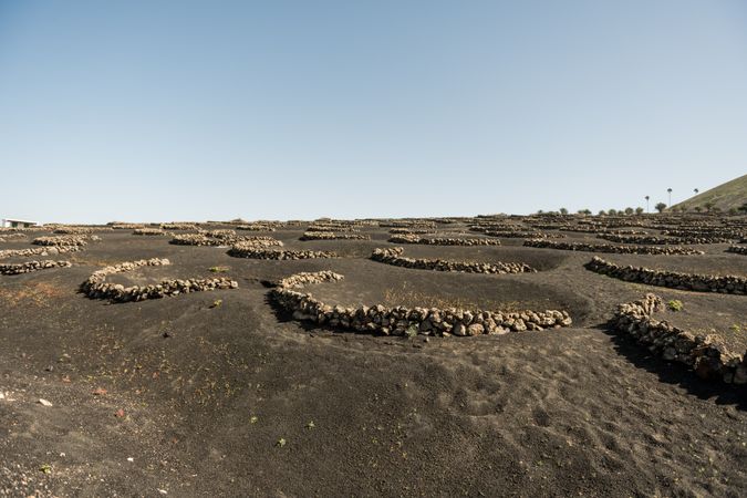 Wonderful stony terrain on sunny day