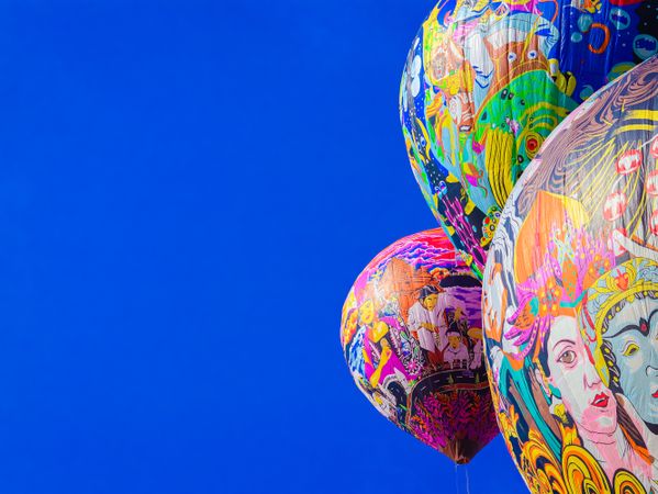 Traditional Balloon Festival, colorful and amazing with beautiful blue sky