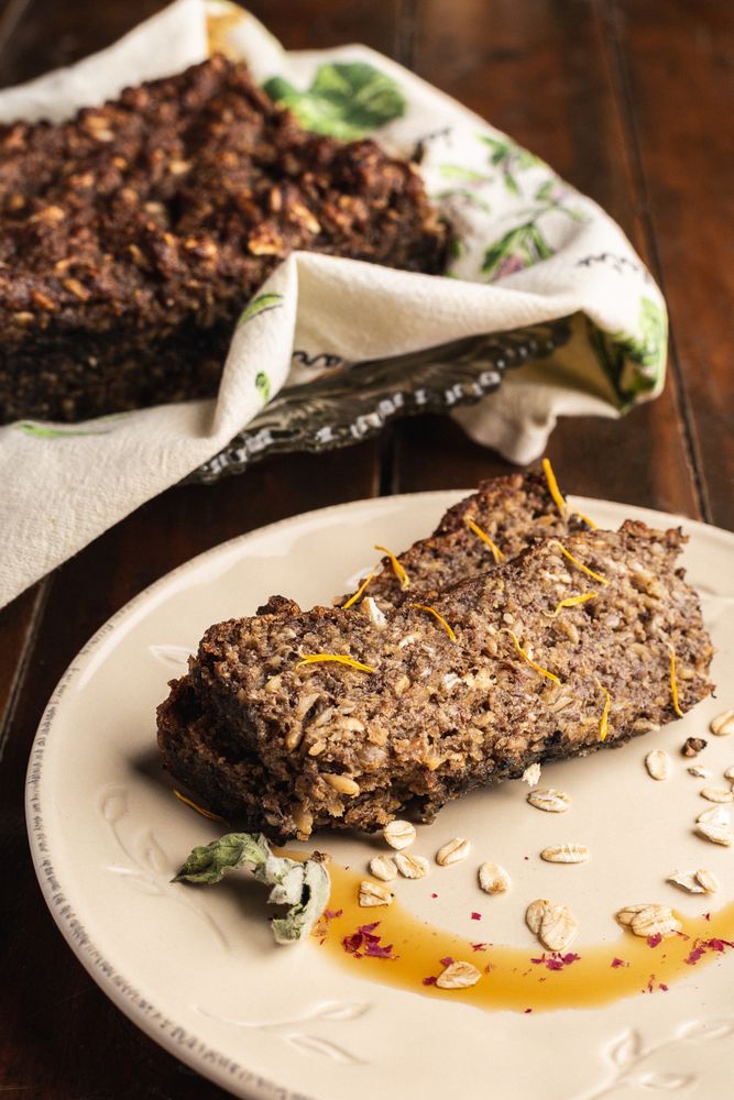 Crispy appetizing cake on plate on wooden surface