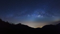 Landscape MåPanorama landscape Milky Way Galaxy at Doi Luang Chiang Dao high mountain in Chiang Mai Province