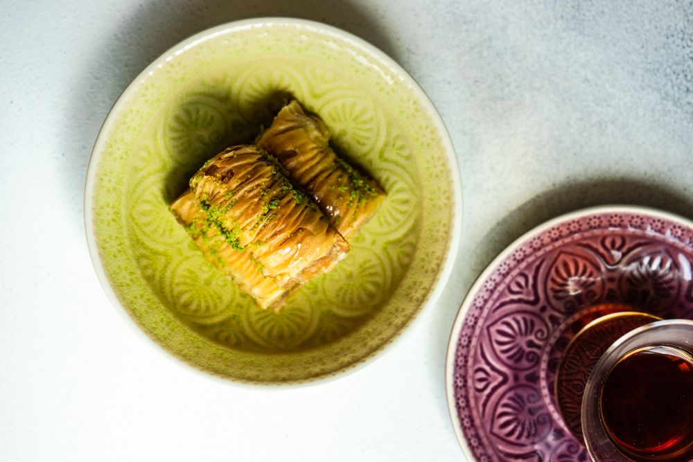 Top view of famous Turkish sweet baklava