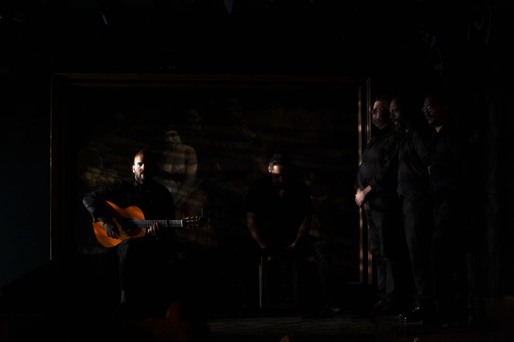 Musicians playing instruments on stage