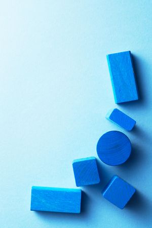 Blue wooden blocks