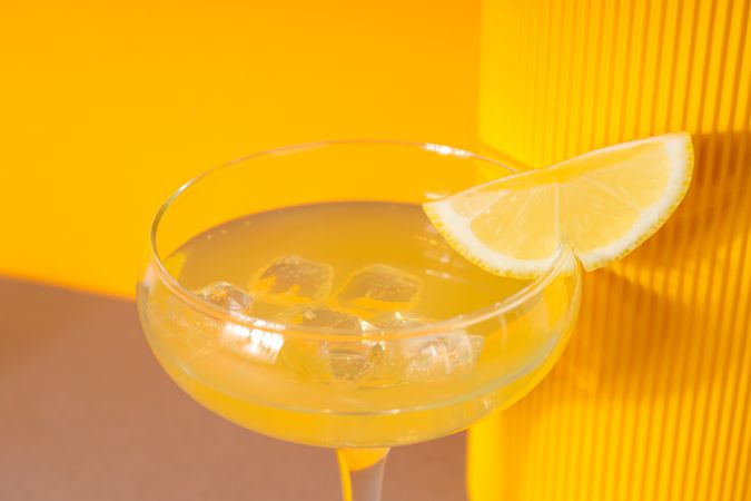 Concept of fresh summer drink - Limoncello cocktail