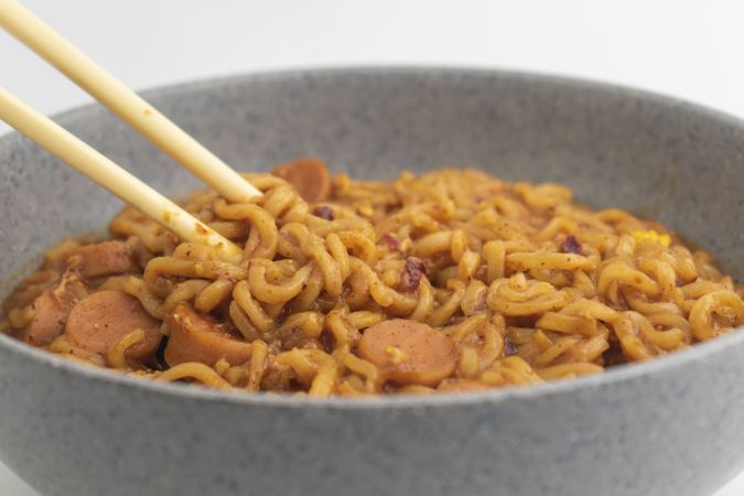 close up instant noodle
