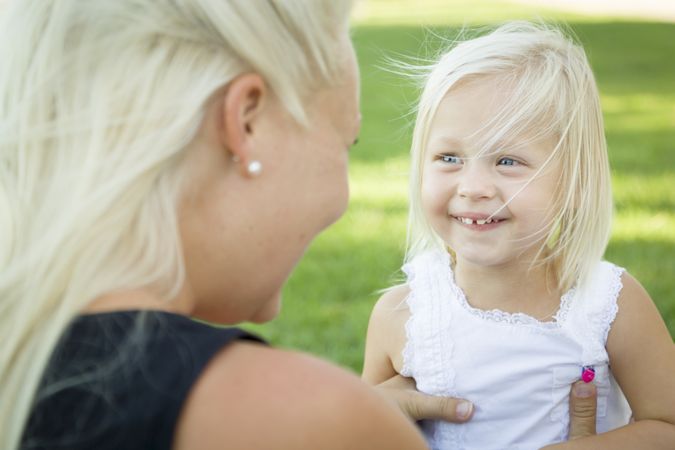 Cute Little Girl Having Fun With Her Mother
