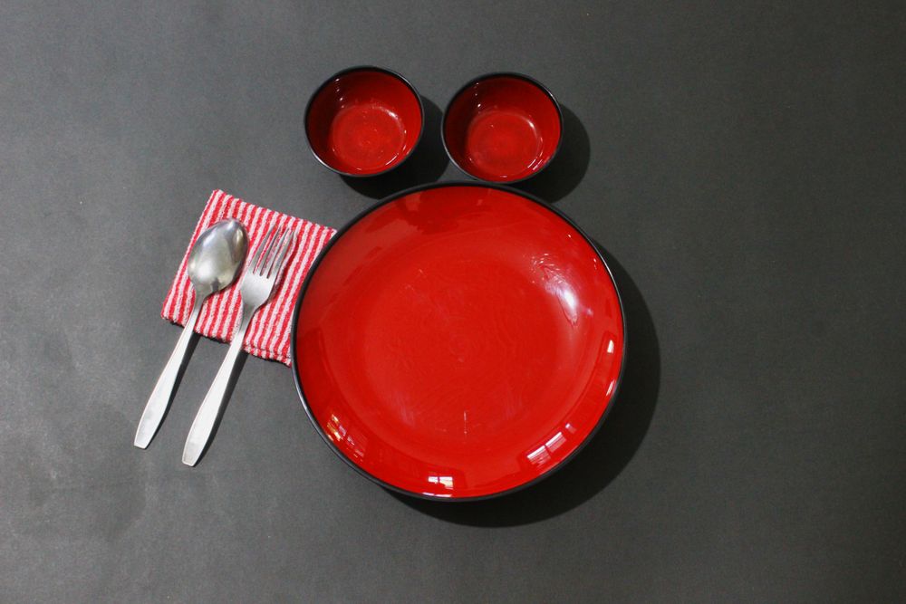Minimalist dark table setting