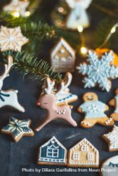 Cute gingerbread cookies with icing detail bxNxy5