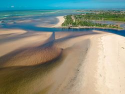 Island and beach at low tide in Brazil