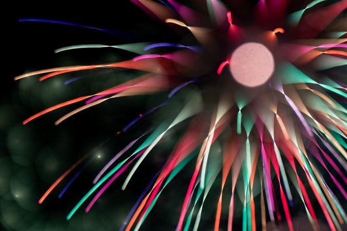 Bright fireworks on night sky