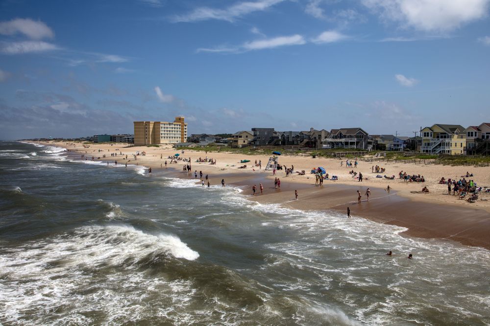 Beach scene near Jennette's Pir in Nags Head, North Carolin