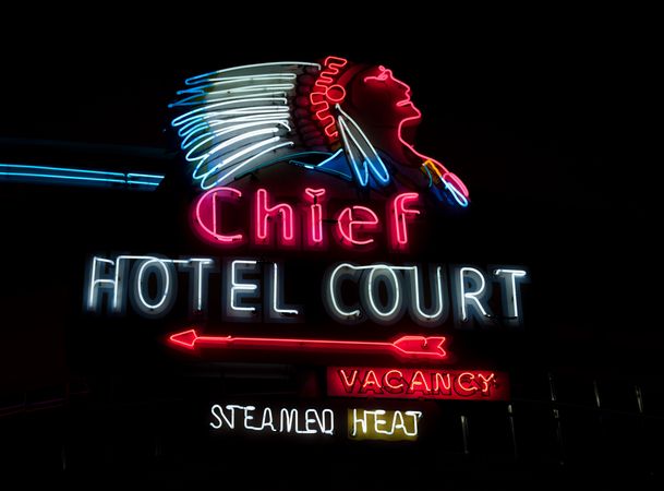 Sign for Chief Hotel Court, Las Vegas, Nevada