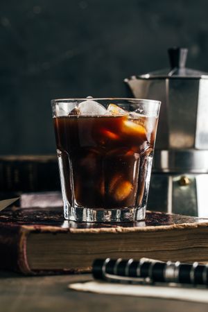 Cold espresso coffee glass