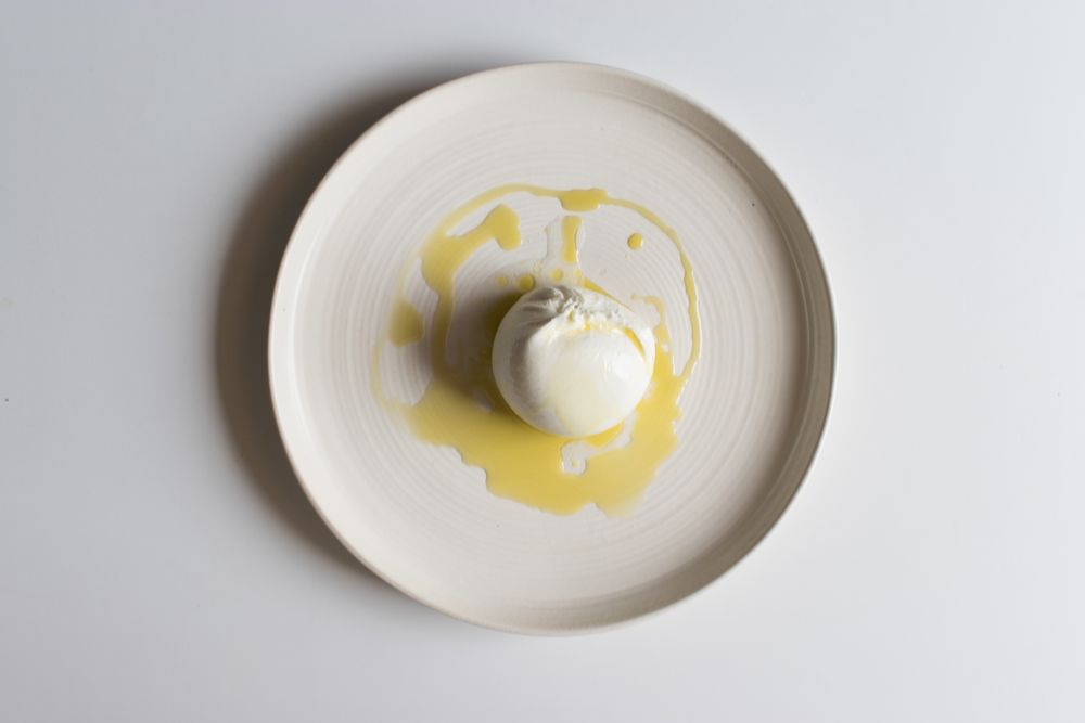 Fresh cheese with oil