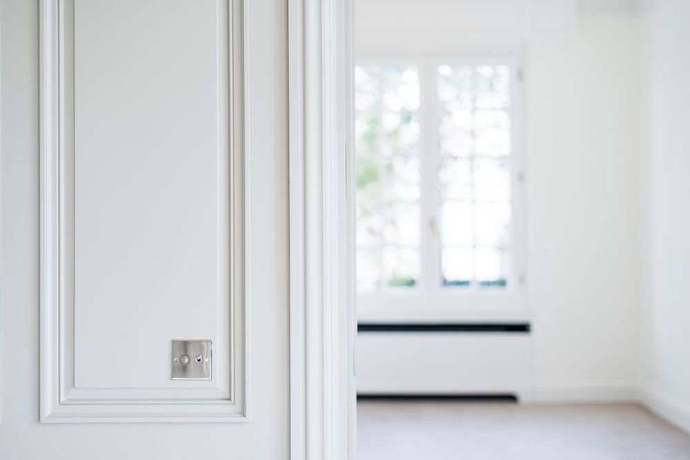 Modern light switch on wall