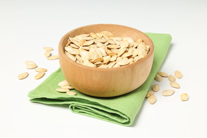 Concept of Autumn vibe food, Pumpkin, Pumpkin seeds