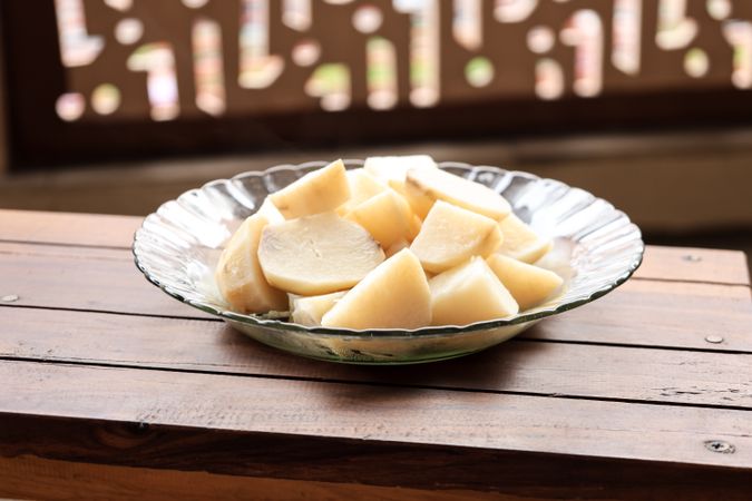 Uwi Kukus, Steamed Dioscorea alata or Greater Yam.
