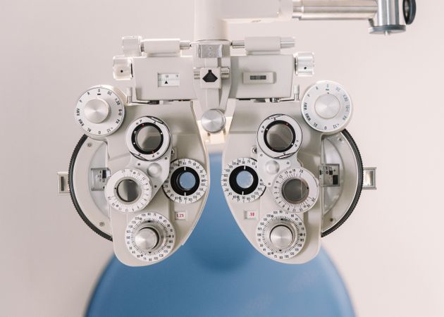 Vision test machine in doctor office